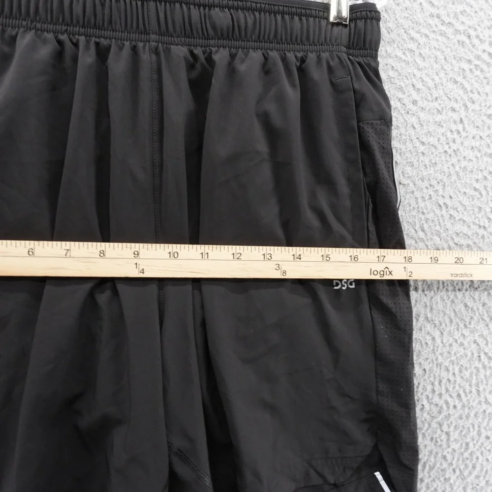 DSG Mens Stride Run Short 7 Inch Pure Black Athletic Training Medium NEW